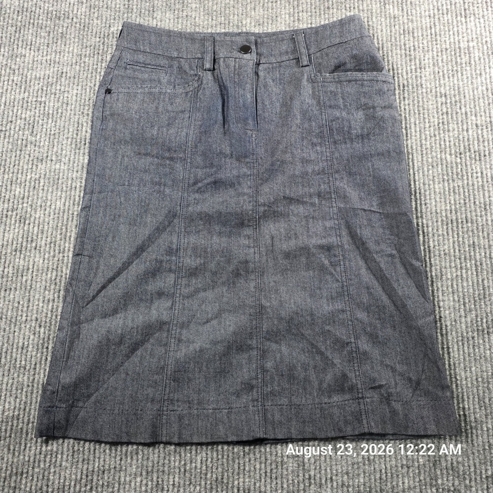 Sandro Sportswear Womens Gray Denim A-Line Knee Length Skirt Size 6 RN100170